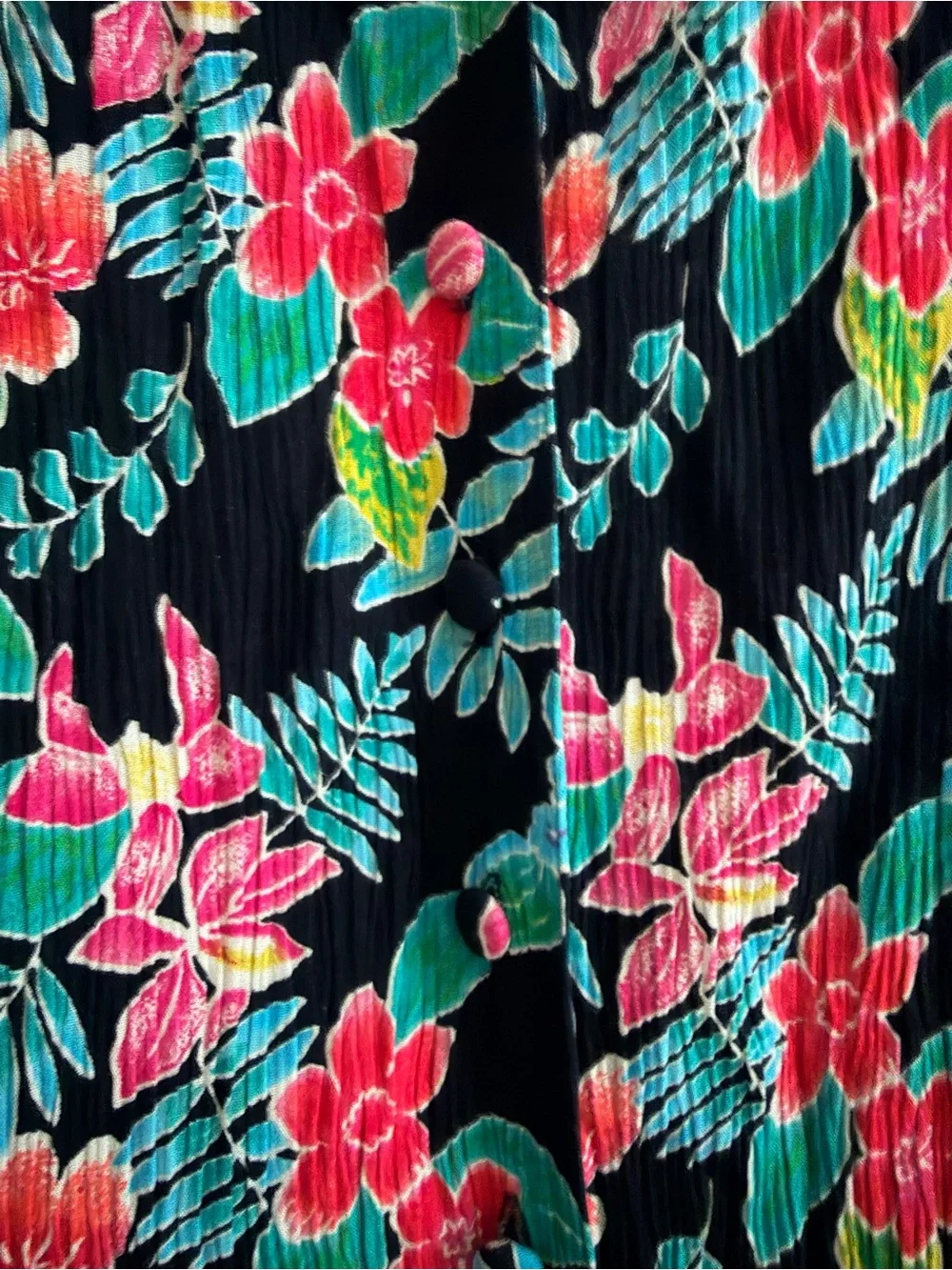 Vintage Sag Harbor Floral Pleated Button Front Maxi Skirt